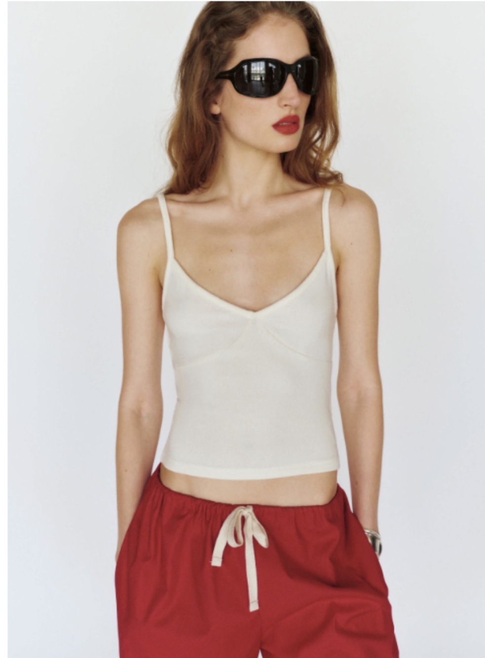 Reformation Nadine Knit Top Ivory - Size XL